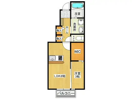 かりゆし(1LDK/1階)の間取り写真