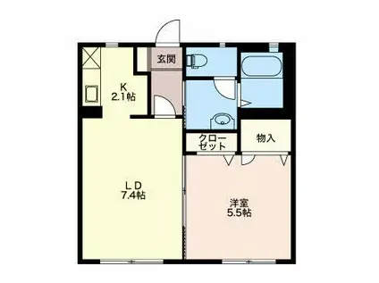 イル・マーレ(1LDK/1階)の間取り写真