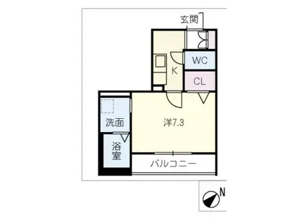 カーサDUE(1K/1階)の間取り写真