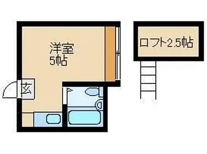 アーバンテラスひばりヶ丘(ワンルーム/2階)の間取り写真