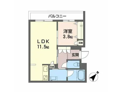 シャーメゾンアルメリア(1LDK/2階)の間取り写真