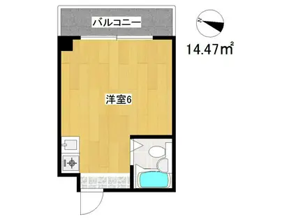 ジオナ柴島I(ワンルーム/1階)の間取り写真