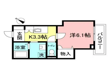 グレンツェ喜多見(1K/1階)の間取り写真