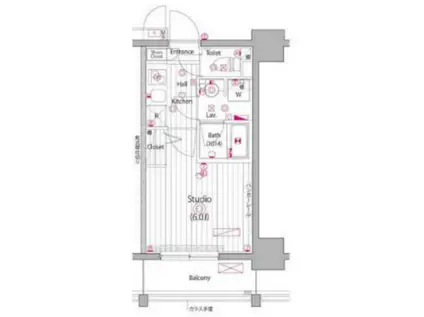 ガーラ・アヴェニュー渋谷(1K/7階)の間取り写真