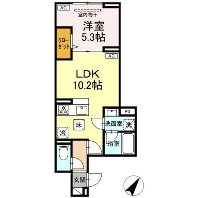 セレスティア下丸子(1LDK/1階)の間取り写真