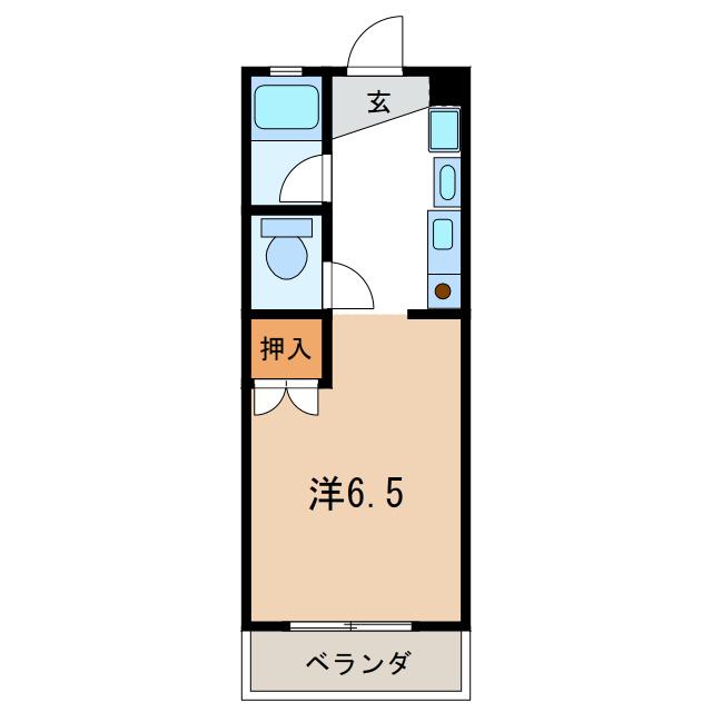 ベレッツァ岐阜(ワンルーム/2階)の間取り写真