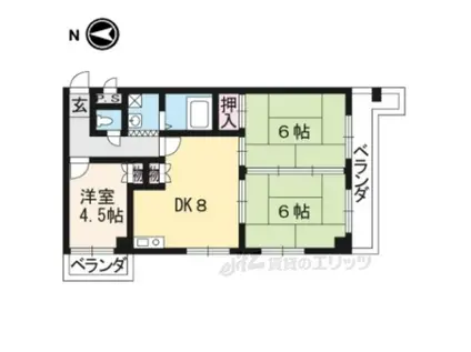 エクセレント墨染(3LDK/5階)の間取り写真