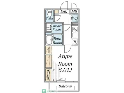 リブリ・葛飾区西亀有二丁目(1K/1階)の間取り写真