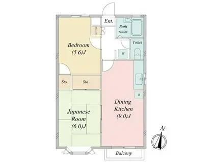 センター・ヴィレッジ(2DK/2階)の間取り写真