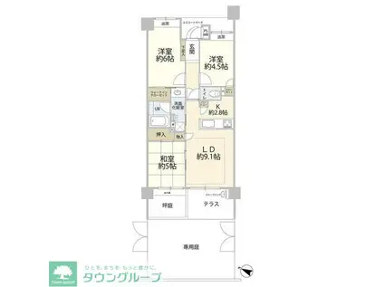 クオス保土ヶ谷(3LDK/1階)の間取り写真