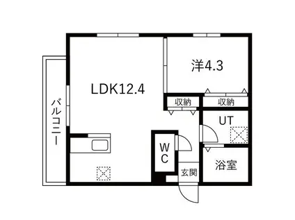 道徳テラス(1LDK/3階)の間取り写真