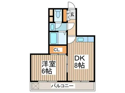 ヴェルデ流山(1DK/6階)の間取り写真