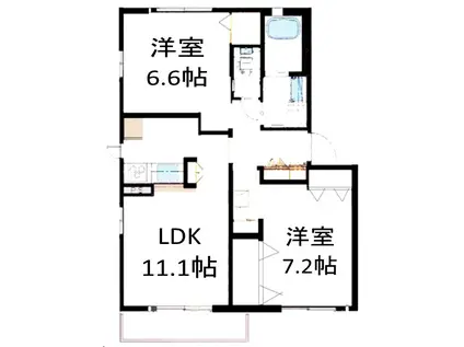 エグゼIID(2LDK/2階)の間取り写真