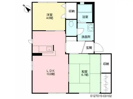 バリュージュRYO C棟(2LDK/1階)の間取り写真