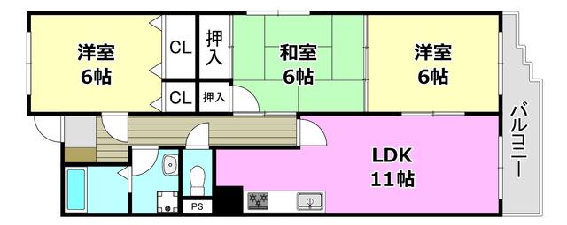 MA-COURT(3LDK/3階)の間取り写真