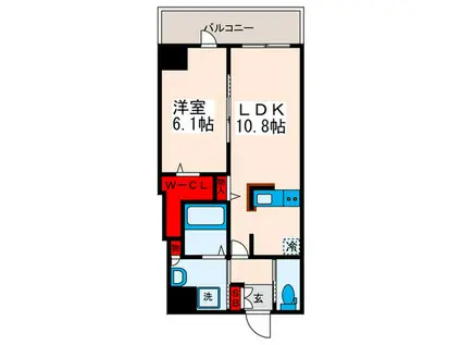 メゾン TADO(1LDK/6階)の間取り写真