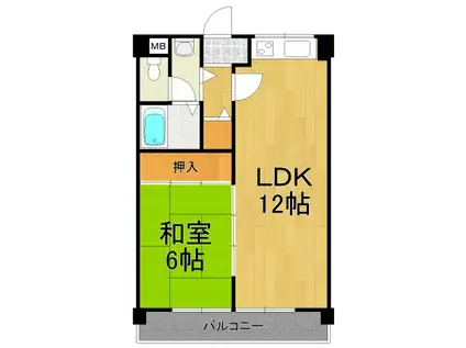 LAPIS(1LDK/2階)の間取り写真