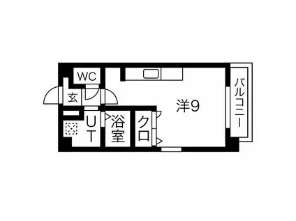 オンディーヌ花の木(ワンルーム/4階)の間取り写真