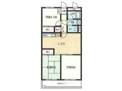 プラザ大橋(3LDK/1階)の間取り写真