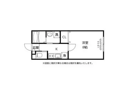 KUROBAKO(1K/1階)の間取り写真