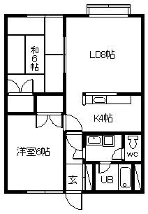 ロンシャン豊岡パ-トIII(2LDK/2階)の間取り写真
