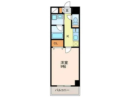 プランドール浅間町(1K/10階)の間取り写真