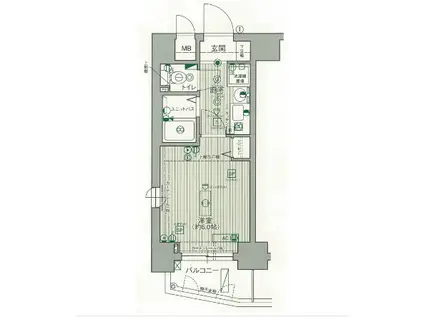 エステムコート神戸元町通(1K/9階)の間取り写真