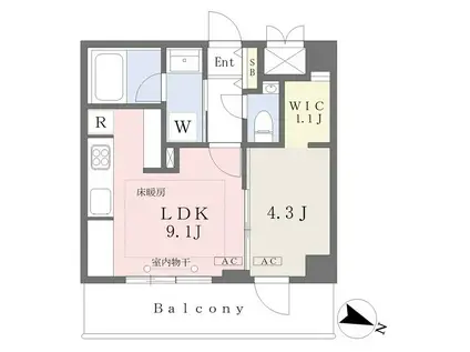 グリーンヒルズ南大塚(1LDK/2階)の間取り写真