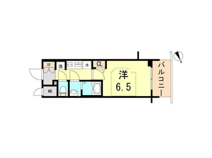 プレサンス THE神戸(1K/7階)の間取り写真