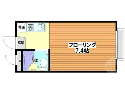 ソサエティ山手(ワンルーム/3階)の間取り写真