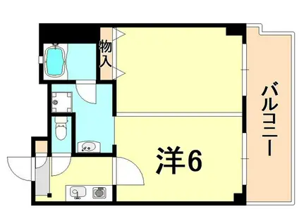 ロイヤルコート西宮門戸(1LDK/2階)の間取り写真