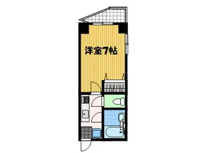 レジデンス六本木(1K/2階)の間取り写真