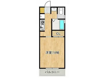 カーサ・レヴァータ(1K/2階)の間取り写真