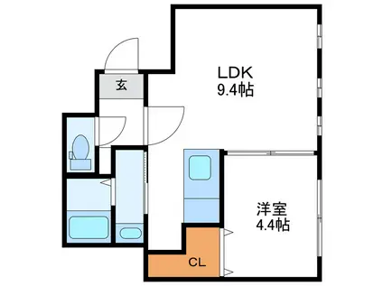 MAGARI マガリ(1LDK/3階)の間取り写真