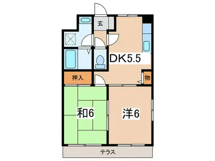 アービスSW(2DK/1階)の間取り写真