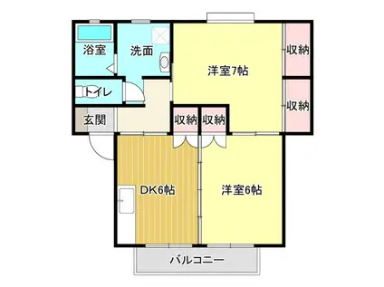 リオ・ヒクゼン(2DK/1階)の間取り写真