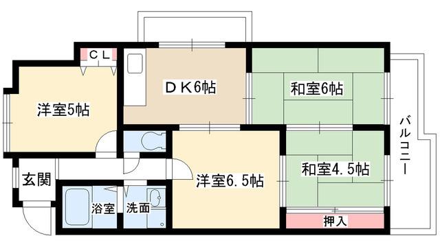 ガーデンハイツエクレール(4DK/3階)の間取り写真