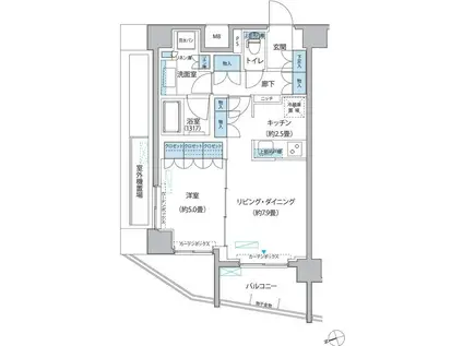 プラネソシエ大森山王(1LDK/6階)の間取り写真