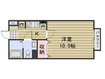 CASA Y.M.K B棟(1K/1階)の間取り写真