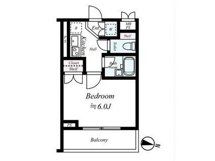 ルーブル高円寺参番館(1K/2階)の間取り写真