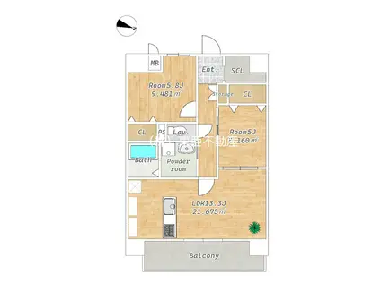 ARC-EN-CIEL 武蔵塚(2LDK/6階)の間取り写真