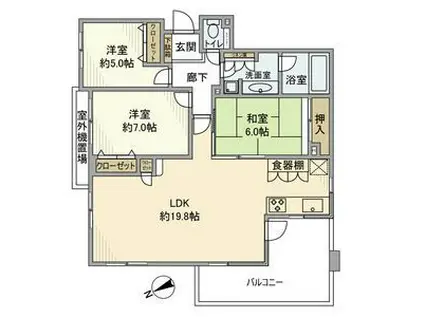 セブンフォレストヒルオークコート(3LDK/3階)の間取り写真