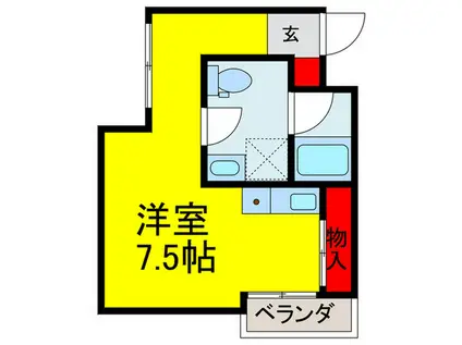 SHINE SHIMO SHINJO(ワンルーム/1階)の間取り写真