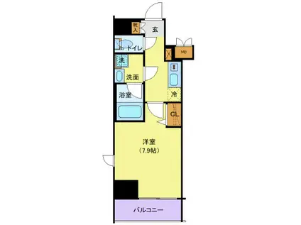 アンベリール西川口(1K/8階)の間取り写真