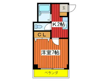 フェリアアサミ(1K/4階)の間取り写真