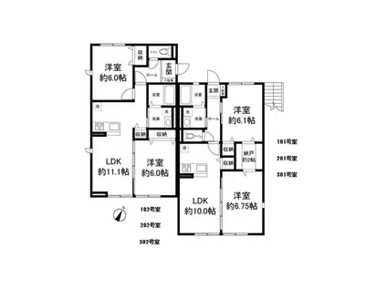 PRIMROSE(2LDK/3階)の間取り写真
