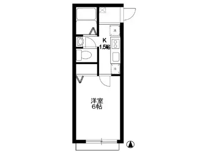 ヴィラート日進(1K/1階)の間取り写真