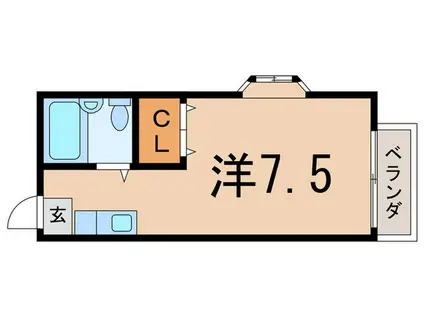 メゾンG&S(ワンルーム/2階)の間取り写真