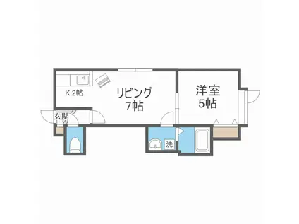 ミライコートII(1LDK/2階)の間取り写真