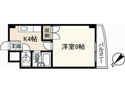 リスティア中筋(1K/1階)の間取り写真